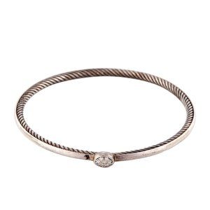 DAVID YURMAN DIAMOND STERLING SILVER 925 CONFETTI BANGLE BRACELET